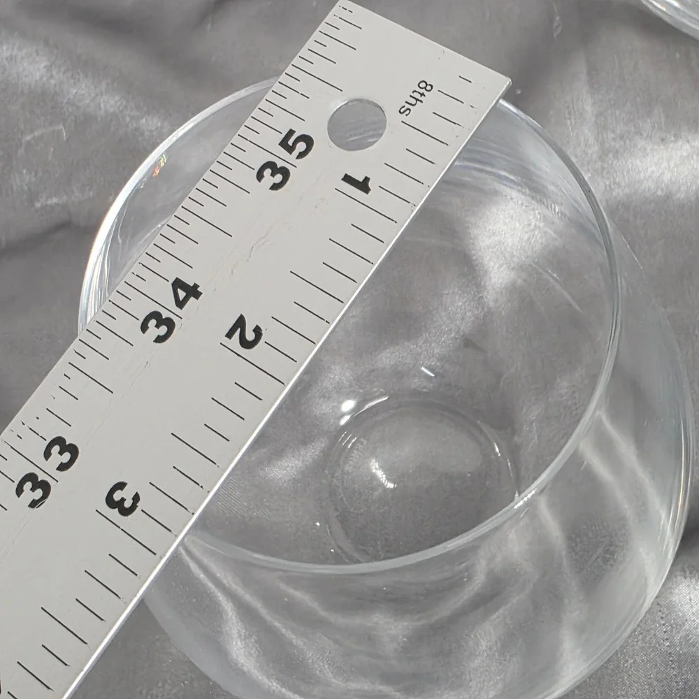 Lenox Stemless Wine Glasses Set of 5 Clear Glass Teardrop Barware 4.5 inch